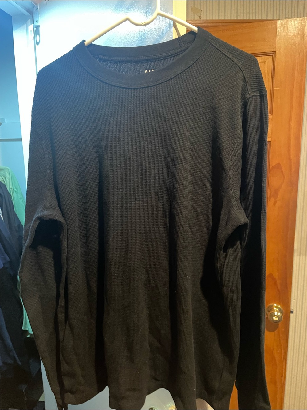 GAP Men's Black Long Sleeve Crewneck Thermal Shirt Size XL